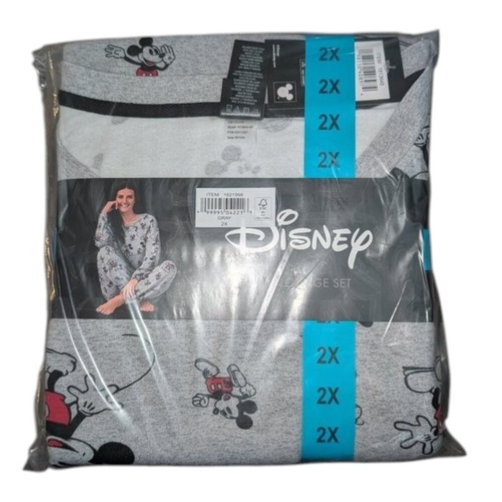 NEW Disney Mickey Mouse 2 piece Loungewear Lounge Pajamas PJs Set Pants Top 24 - Picture 5 of 5